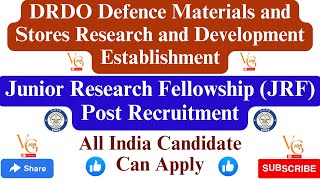 DRDO DMSRDE JRF 2024 || DRDO RECRUITMENT 2024 || DRDO JRF VACANCY || VACANCYGATE ||