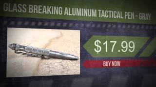 Glass Breaking Aluminum Tactical Pen - Gray