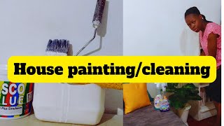 House painting /living room/ motivational cleaning #motivationalcleanwithme#housepainting