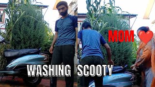 Washing Scooty 🛵 Mom helping me ❤️ | @Azuuvlogs