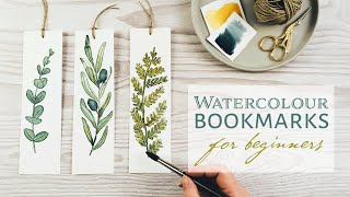 Paint 3 Leaf Bookmarks in Watercolour and Pen | A simple beginners painting project!