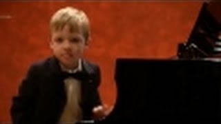 Philip Hahn age 5 plays J. S. Bach Praeludium 2 BWV 847 Well Tempered Clavier Book I