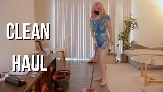 [4K Housewife] ❤️ Body art suit | How to clean floor | Body art Haul | Try Haul