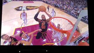 Lebron James dunks his own pass off backboard