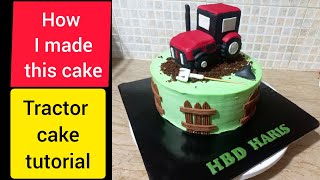 how to make tractor theme cake / 3d tractor cake fondant toppers tutorial/ tractor cake design