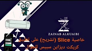 خاصية (Slice) تشريح على تطبيق الجوال كريكت ديزاين سبيس