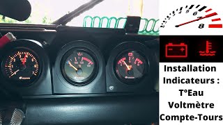 Installation manos indicateurs Sonde température moteur - Voltmètre - Compte-tours Renault 4L !