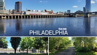 [4K] Walking Along the Schuylkill River Bank in Philadelphia