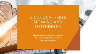 Functional Skills Speaking and Listening P3#englishlearning #spokenenglish #speakingenglish