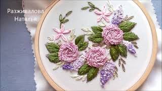 МК. Вышивка нитками "Тулип". Схема №2. Embroidery with thread Tulip. Very simple! Step by step!