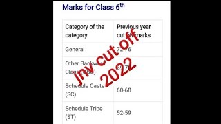 jnv cut off 2022 class 6th and 9th // jnv class 6th cut off marks // cut off for jnv // short's