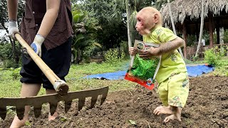 Smart Bibi asked Mom to plant vegetables when the rain stops