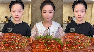 CHINESE MUKBANG SPICY FOOD (LAMB RIBS )@Xiao Yu Mukbang @Bingxin666 Mukbang EATING SHOW