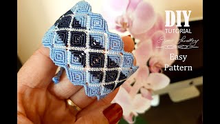 Szeroka makramowa bransoletka tutorial / Macrame bracelet DIY Tutorial / Cuff macrame bracelet DIY