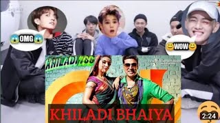 bts reaction on Bollywood song__ khiladi bhaiya__full jd full video watching bts__#btsreaction