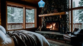 🌨️ Snowfall in a Cabin with a Cozy Fireplace | Suitable for Relaxing and Sleep