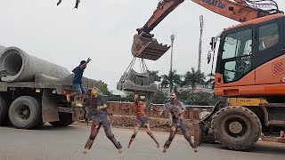 3 Con Xác Sống Và Máy Xúc Cẩu Cống | Excavator and zombie