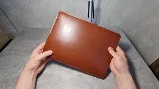 Папка для документов, натуральная кожа, ручная работа. Folder for documents made of genuine leather.