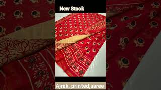 chanderi ajrak printed saree ,,,,......,,,,.  NUMBER  ,,....,,,   9179930414