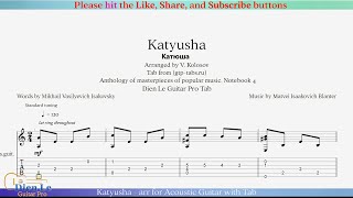 Katyusha - arr for Acoustic Guitar with Tab