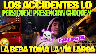 😨 LOS ACCIDENTES LO PERSIGUEN: PRESENCIAN CHOQUE Y LA BEBA TOMA LA VÍA LARGA🤣