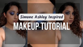 Recreating Simone Ashley's Red Carpet Look | Blue Glitter Smokey Eye Makeup Tutorial