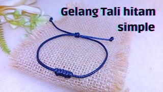 cara buat gelang tali dengan bantuan sedotan, gelang tali hitam