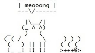 [ Ascii Art ] cara menggambar kucing dan tulang ikan