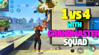 1 vs 4 Moment Top 1 Grandmaster Lobby Legend😎 vs 7 Pro Players😨 - Garena Free Fire