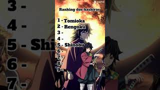 Ranking dos hashiras,de acordo com meus favoritos!#demonslayer #kimetsunoyaiba #hashiras