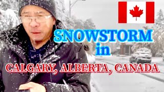 FIRST SNOWFALL IN FALL SEASON OCTOBER 2022 || CALGARY, ALBERTA, CANADA