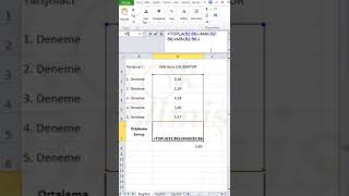 #Excel Maksimum ve Minimum Değer Hariç Ortalama