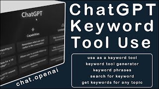 How To Use Chat GPT As A Keyword Tool