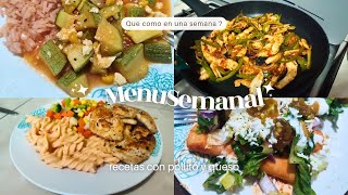 Que como en una semana? ideas para tu menu ❣️  con Pollo y queso 🧀🍗 #menu #comida