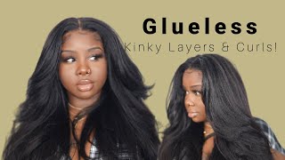 ♡ Versatile Pre Cut Glueless Wig Install | Natural Kinky Layers & Bombshell Curls | Westkiss Hair