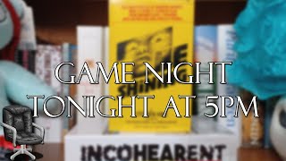 GAME NIGHT Tonight at 5pm CST (Prizes for the first 3 correct answers!)