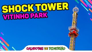 SHOCK TOWER - A torre de QUEDA-LIVRE do Vitinho Park! | Caçadores de Diversão