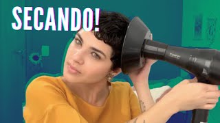 COMO SECAR CABELO CACHEADO CURTINHO COM SECADOR E DIFUSOR (PIXIE, JOÃOZINHO)