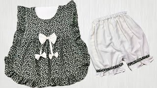 Stylish Baby Top And Capri pant cutting and Stitching/letest baby top with shots making