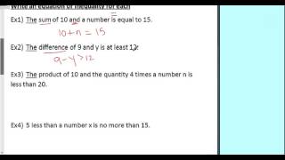 Equations and Inequalities