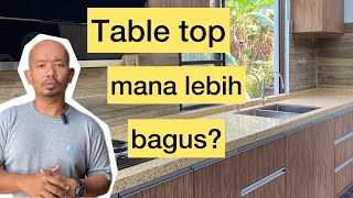 Table top kabinet dapur ada 3 jenis gaya pilihan