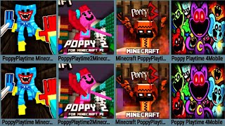 [ Minecraft ] Poppy Playtime 1+2+3+4 - Full Game Play ALL CHASE SCENES CHAPTERS 1-4 COMPARED