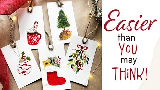 Watercolor Christmas Gift Tags For Beginners