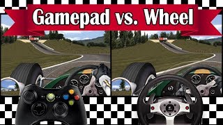 Grand Prix Legends - Gamepad vs. Wheel Driving Style (Identical Laptimes)