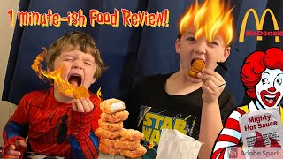 McDonald’s NEW Spicy Chicken McNuggets - Quick Food Review - Kids Taste Test - Fire Hot Mighty Sauce