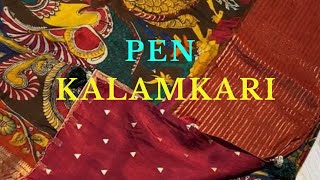 Pure pen Kalamkari prints on crepe silk saree | #penkalamkari | #crepeslik | #designersarees