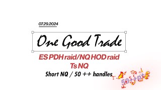 2024-07-29, ICT CONCEPTS, LIVE execution, ES PDH Raid/SMT/ Short NQ / 50++ handles