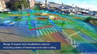 DataFromSky AI traffic analysis - cars, pedestrians, and bicycles (total 19 categories)