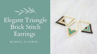 Easy Brick Stitch Triangle Earrings | Beading Tutorial