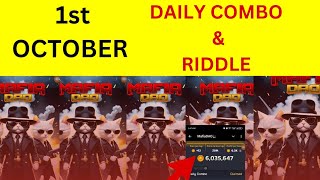 1st OCTOBER Mafia Dao Daily combo and Riddle (100% Solved)